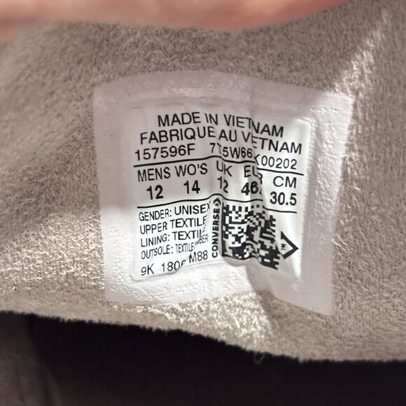 Converse All-Star Men’s CTAS OX Cordura Fabric Low Gray Grey Sneakers Size 12 - Picture 5 of 11